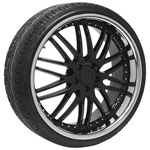 22" inch black deep dish wheels rims tires fit BMW 645 650 745 750 6 7 series